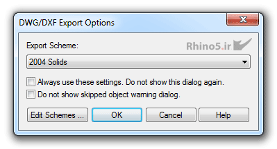 dwg dxf export options