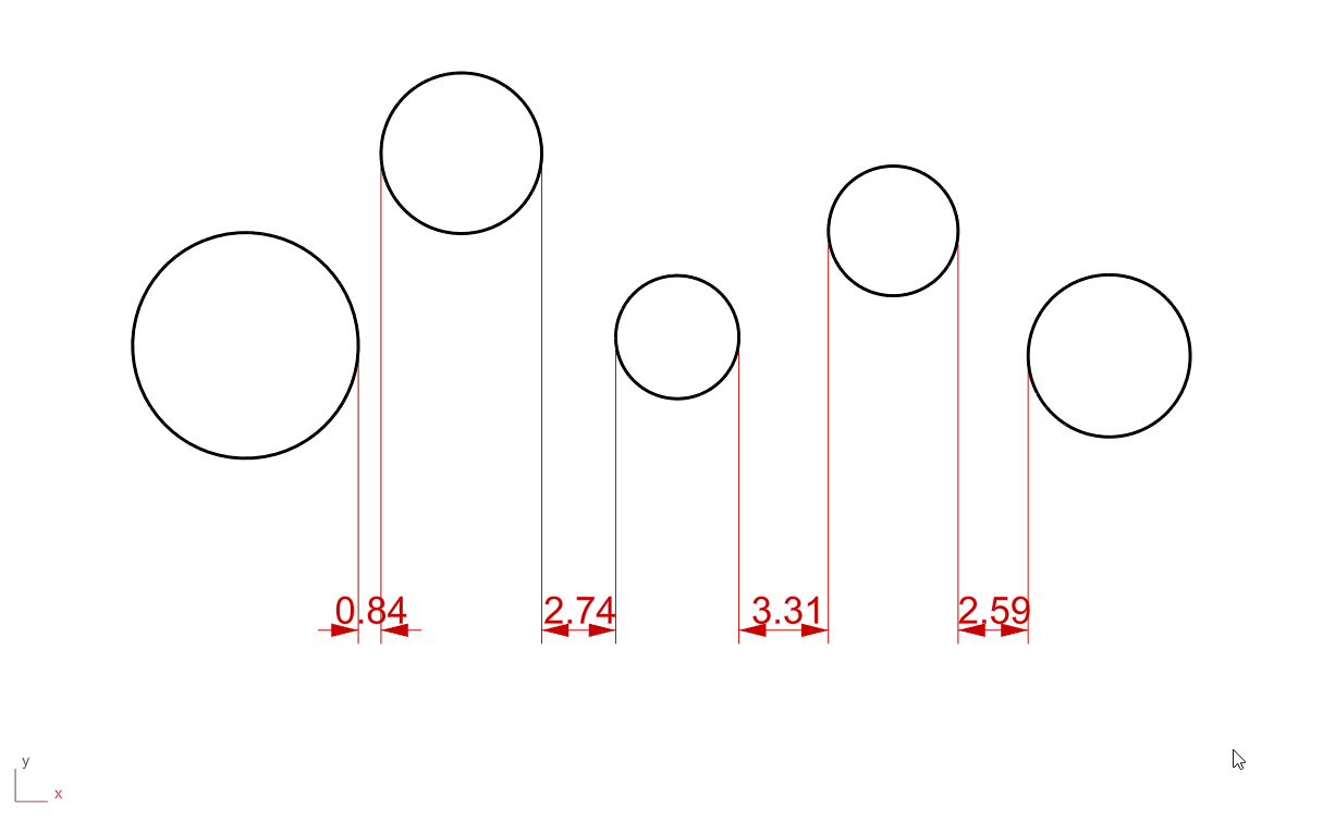 مساوی کردن فاصله بین اشیا در راینو 6